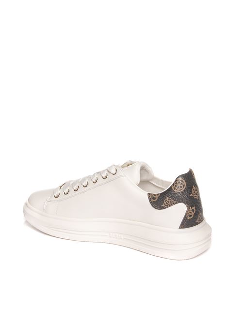 sneaker vibo bianco/marrone GUESS | FL8VIB LEA12VIBO-WHIBR